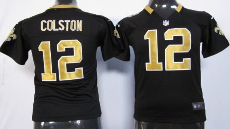 youths Jersey nike New Orleans Saints 12 Marques Colston Black Game